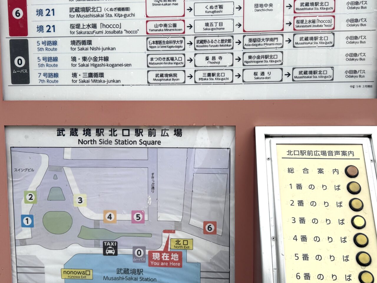武蔵境駅北口のバス案内です