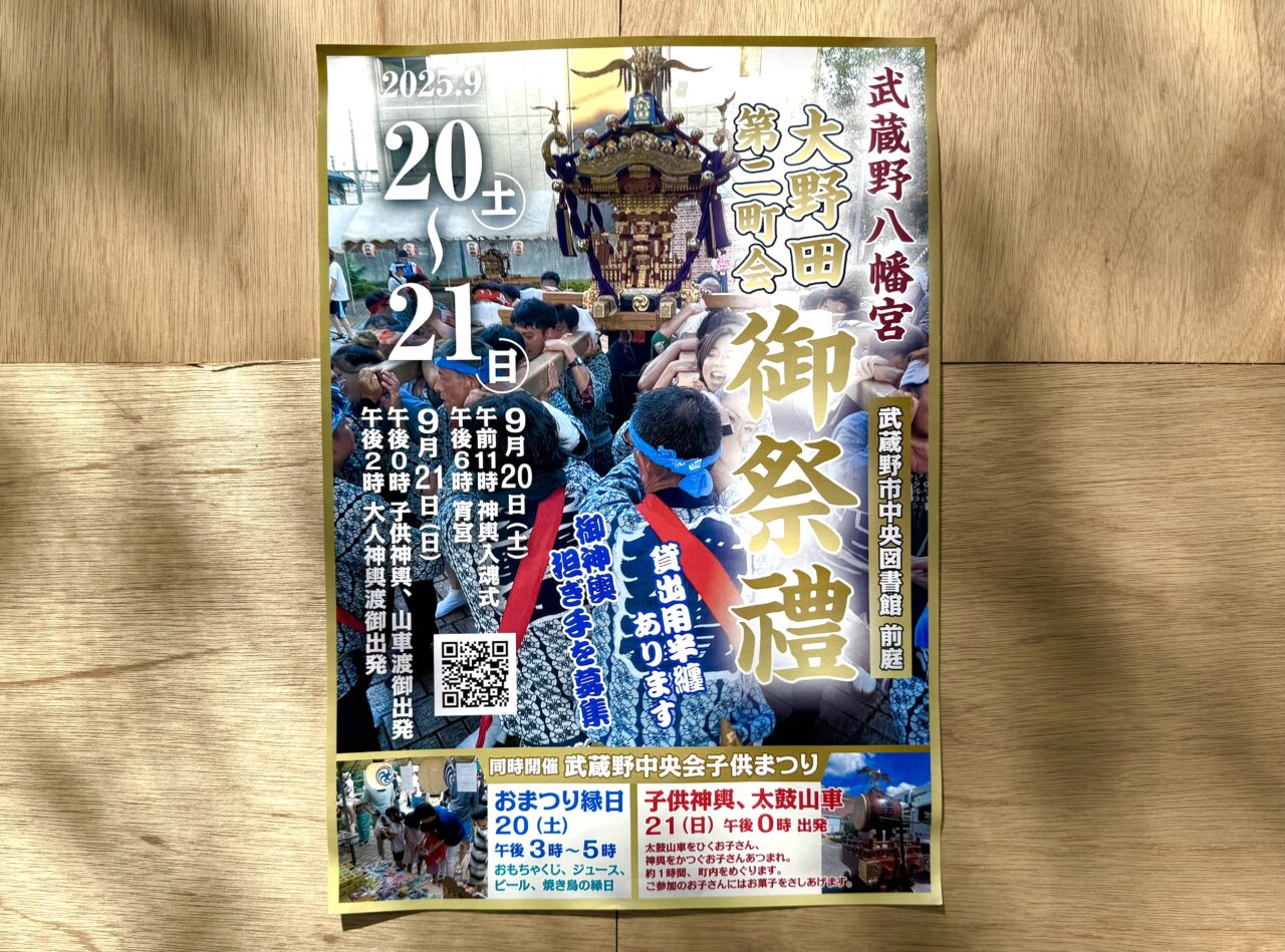大野田第二町会御祭禮ポスターです