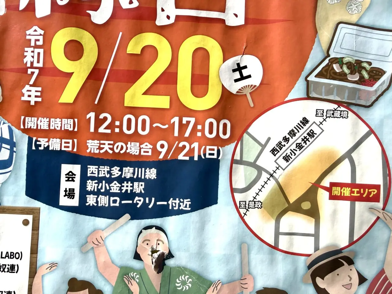 新こがねい駅前縁日の世場所と時間です