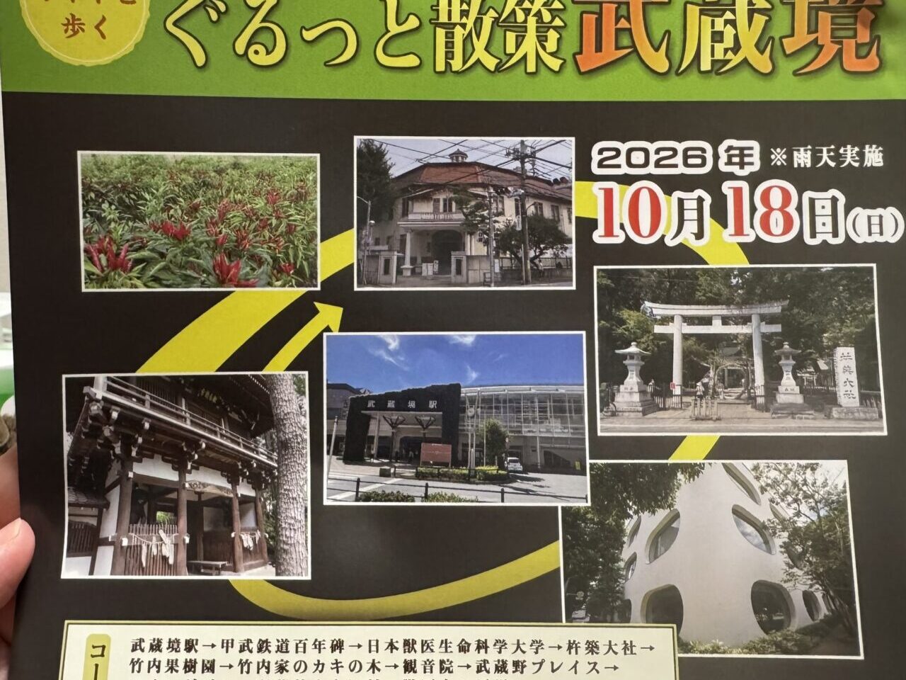 むさしのまち歩き ぐるっと散策武蔵境のチラシ