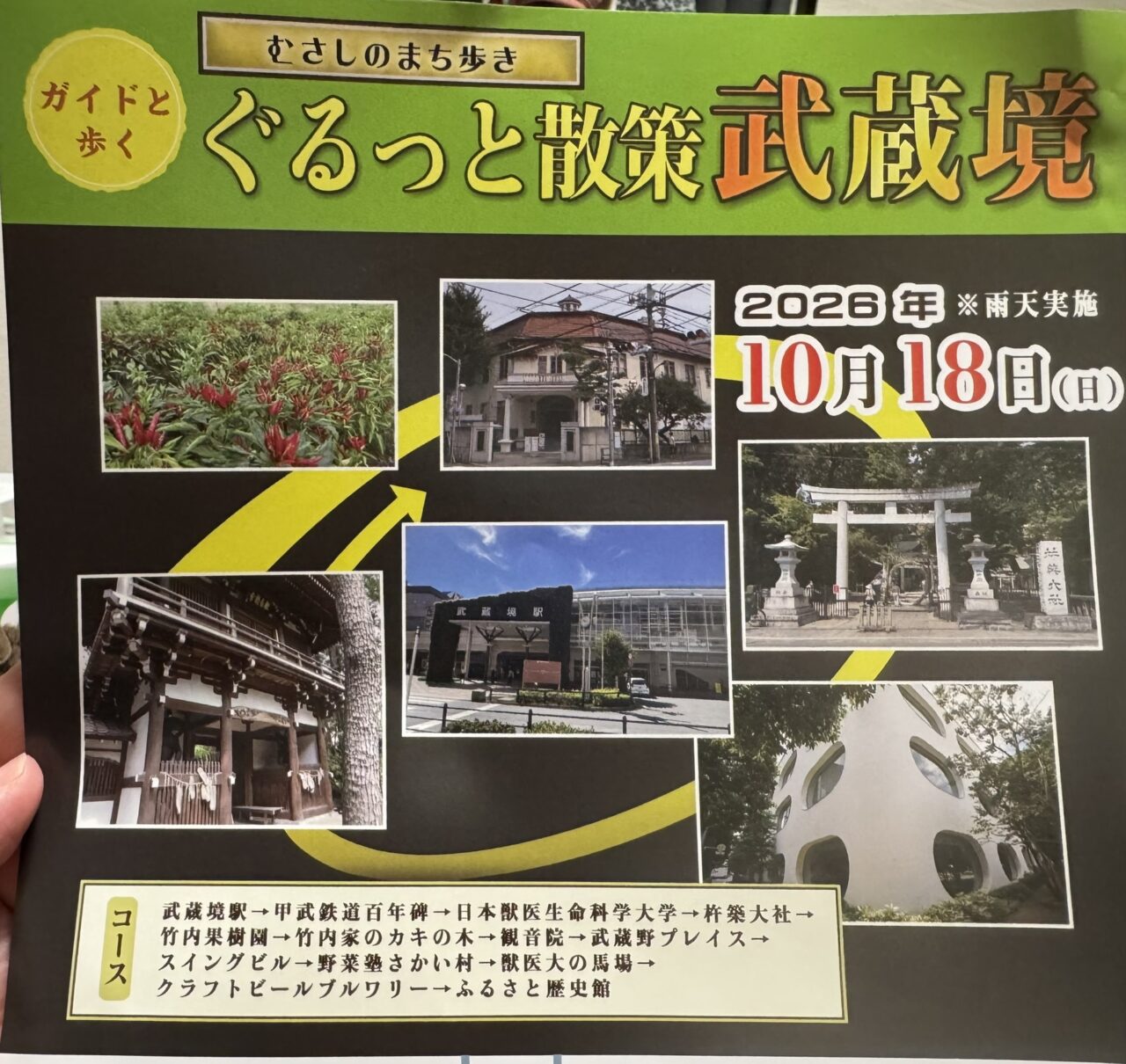 むさしのまち歩き ぐるっと散策武蔵境のチラシ