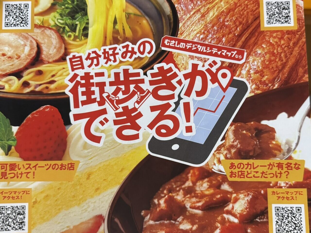 むさしのデジタルシティマップのチラシ表面