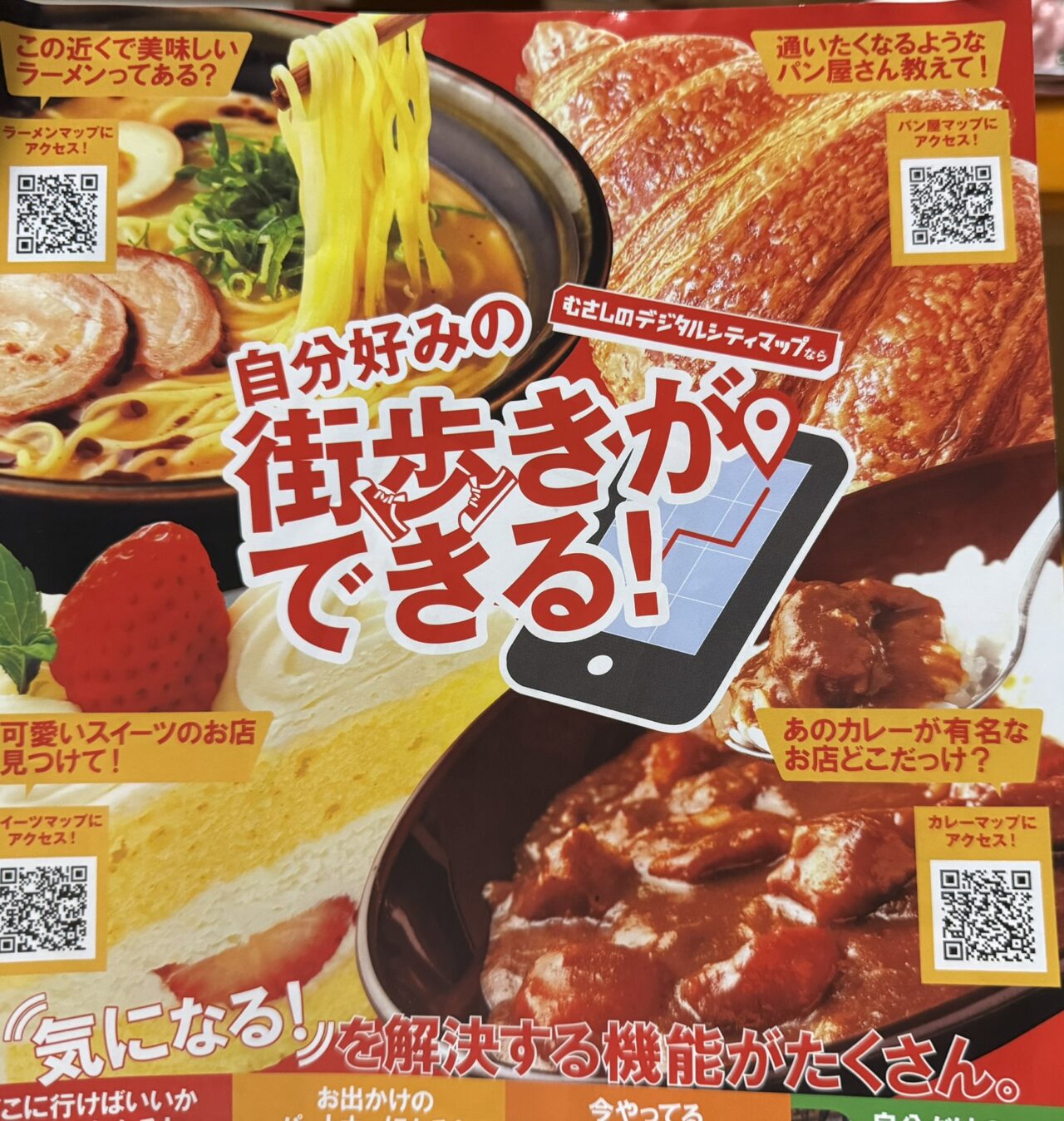 むさしのデジタルシティマップのチラシ表面