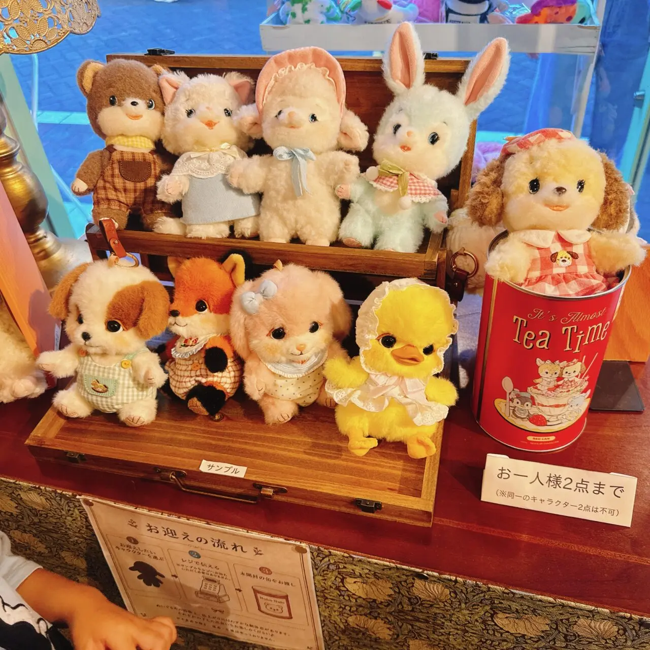 棚に並ぶレトロ可愛いBobo Nutsのサンプルと紅茶缶